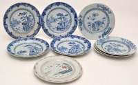Lot 532 - Set of five Chinese blue and white dishes,...