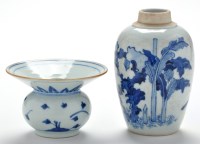 Lot 539 - Chinese blue and white spittoon, height 8.2cms...