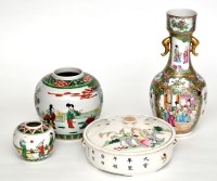 Lot 546 - Chinese Famille Rose Canton bulb vase, of...