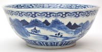 Lot 550 - Chinese blue and white bowl, the exterior...