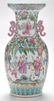 Lot 559 - Chinese famille rose Canton vase, decorated...