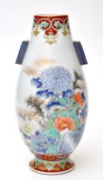 Lot 582 - Japanese Fukagawa vase, ovoid shape with two...