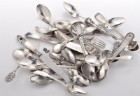 Lot 613 - Three sterling souvenir/tea spoons and a...