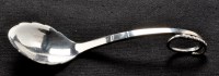 Lot 616 - A sterling silver jam spoon, by Georg Jensen,...