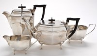 Lot 618 - A George VI four-piece tea service, by...