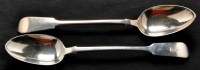 Lot 637 - Two Victorian gravy spoons, by George Adams...