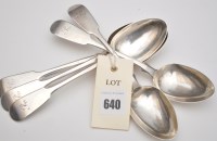 Lot 640 - Six Victorian dessert spoons, by Andrew...