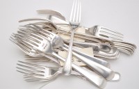 Lot 666 - Twelve Victorian table forks and twelve...