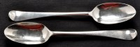 Lot 668 - Two George III fancy back tablespoons, by...