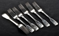 Lot 679 - Six Victorian dessert forks, by William...