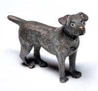 Lot 687 - A silver dog ornament, by C. & C. Hodgetts,...