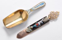 Lot 699 - A French gilt and enamel page marker,...