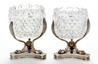 Lot 714 - A pair of Dutch silver mounted and cut glass...