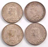 Lot 737 - Victoria Crowns 1887, 1888, 1889 and 1890...