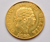 Lot 780 - A George III gold half sovereign, 1820, 4grms.