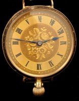 Lot 793 - A ladies 9ct. gold fob watch (converted to a...