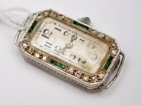 Lot 805 - An Art Deco platinum cased ladies cocktail...