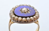 Lot 880 - An early 19th Century pearl and enamel ring,...