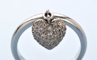 Lot 898 - A diamond set Tiffany ring, the heart-shaped...