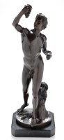 Lot 974 - A patinated bronze model of Bacchus, signed...