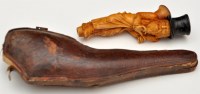 Lot 984 - A Victorian carved meerschaum pipe in the form...