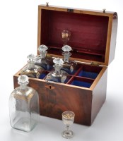 Lot 1004 - A 19th Century mahogany decanter box, the...