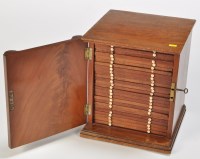 Lot 1009 - A 19th Century mahogany coin specimen cabinet,...