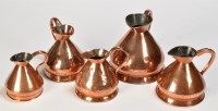 Lot 1026 - A Harlequin set of five 19th Century copper...