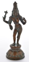 Lot 1043 - An Indian bronze deity, Nataraja, the dancing...