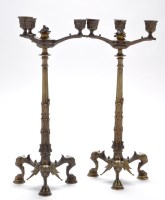 Lot 1051 - A pair of late 19th/early 20th Century bronze...