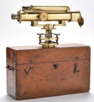 Lot 1055 - An early 20th Century brass theodolite, with...