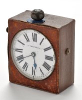 Lot 1283 - Tiffany & Co: a travel clock with white...