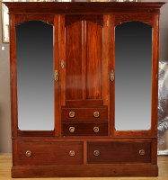 Lot 1344 - An early 20th Century mahogany wardrobe, the...