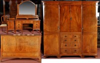 Lot 1347 - An early 20th Century ebony inlaid walnut...