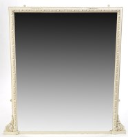 Lot 1354 - A 19th Century overmantel mirror, later white...