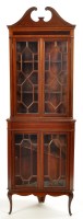 Lot 1358 - An Edwardian inlaid mahogany corner cabinet,...