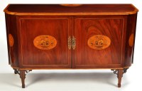 Lot 1389 - A Sheraton Revival side cabinet, inlaid...