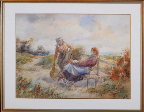 Lot 63 - Tom Paterson (fl.1920's) TWO WOMEN RESTING AT...