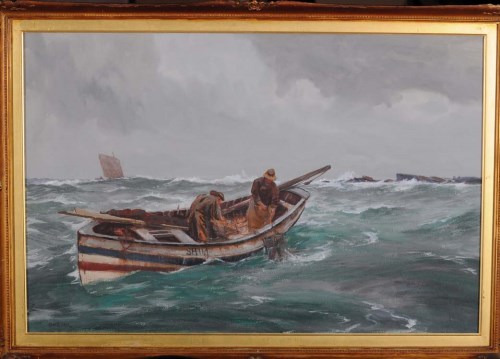 Lot 113 - Ernest Dade (1864-1935) FISHING COBLES OFF THE...