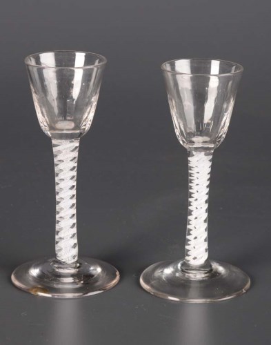 Lot 271 - Two similar 18th Century wine glasses, each...