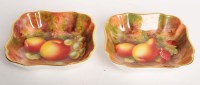Lot 280 - Royal Worcester: two square dishes painted...