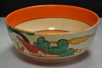 Lot 288 - Clarice Cliff: a ''Red Roofs'' pattern bowl,...