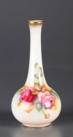 Lot 318 - Royal Worcester: a vase painted with roses in...