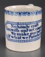 Lot 329 - A Pearlware child's mug, transfer printed in...