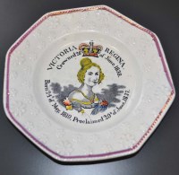 Lot 380 - An octagonal moulded child's plate for the...