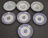 Lot 406 - A group of local pottery plates: four purple...