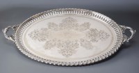 Lot 507 - An EPNS two-handled pierced oval tray, by...