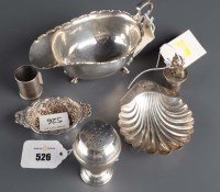 Lot 526 - A George V sauce boat, by Walker & Hall,...