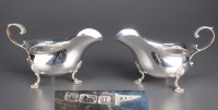 Lot 551 - A pair of George V gravy boats, by Walker &...