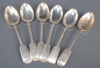 Lot 597 - Six Victorian dessert spoons, by George...